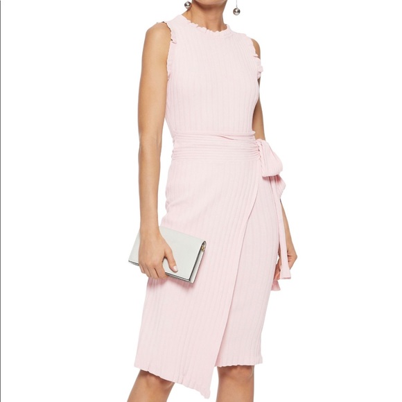 milly ruffle tie wrap dress
